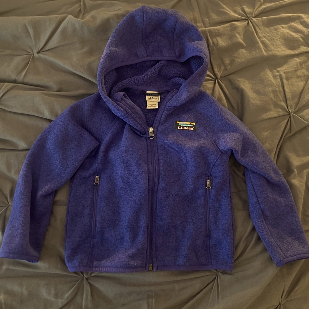 L.L.Bean Purple Kids Fleece Jacket - Size 4